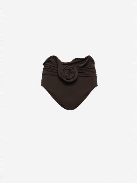 MAGDA BUTRYM Sculpted waist swim bottom in brown