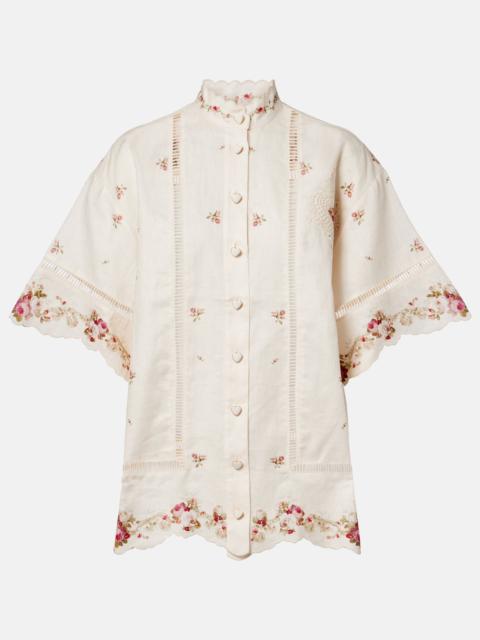 Zimmermann Patience floral linen shirt