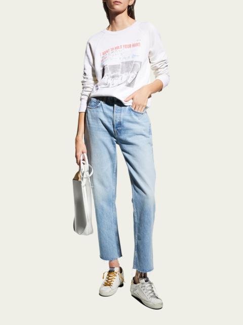 High-Rise Stovepipe Jeans with Raw-Edge Hem