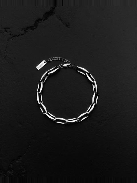 SAINT LAURENT GEOMETRIC CHAIN BRACELET IN 18K GREY GOLD