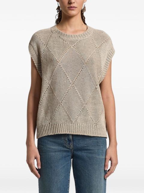 PESERICO sequinned open-knit vest