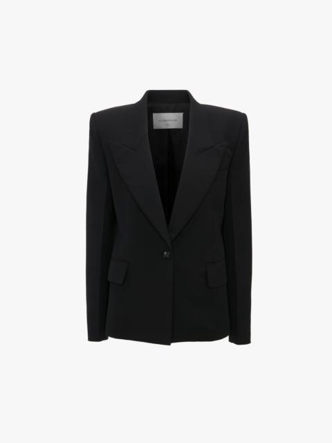 Victoria Beckham Square Shoulder Jacket In Black