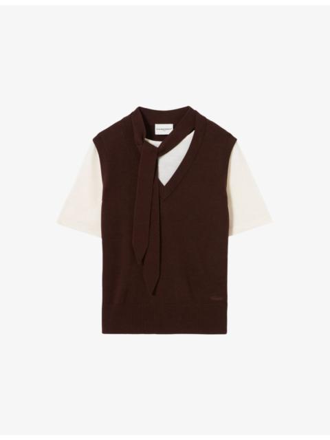 Claudie Pierlot Layered Short-Sleeved Wool-Blend Jumper