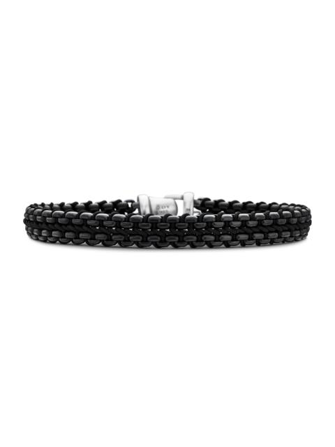 DAVID YURMAN Men's Woven Box Chain Bracelet in Sterling Silver - Black