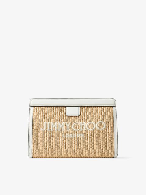 JIMMY CHOO Avenue Pouch
Natural/Latte Embroidered Raffia and Leather Pouch