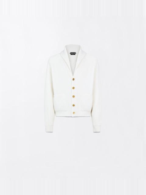 TOM FORD CASHMERE COTTON SHAWL COLLAR CARDIGAN