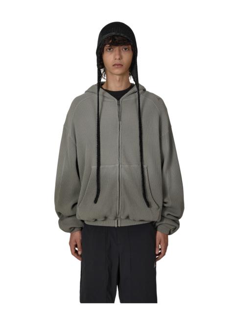 ROA Bee Sun Faded Organic Waffle Zip Up Hoodie