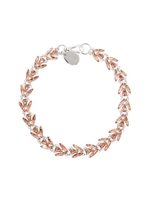 Silver & Pink Crystal Floret Necklace