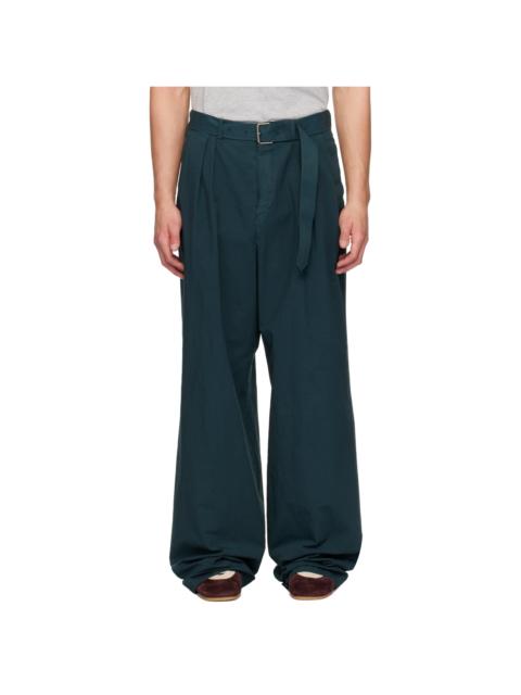 Dries Van Noten Green Poplin Trousers
