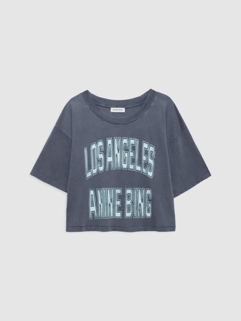 ANINE BING Johnny Cropped Tee - Washed Grey
