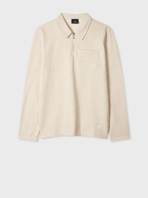 Paul Smith Ecru Marl Quarter Zip Collar Sweatshirt