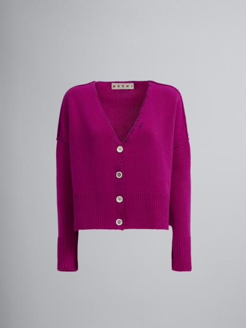 Marni PINK SOFT SHETLAND WOOL CARDIGAN