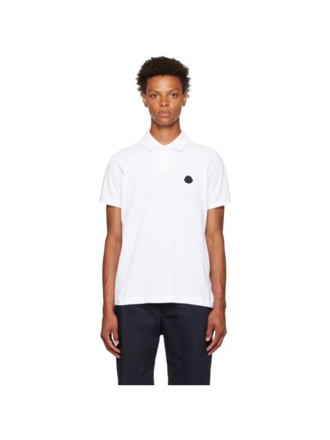 Moncler White Cotton Polo