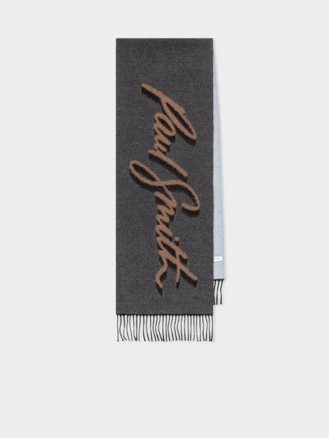 Paul Smith Colour-Block 'Shadow Logo' Jacquard Wool-Blend Scarf