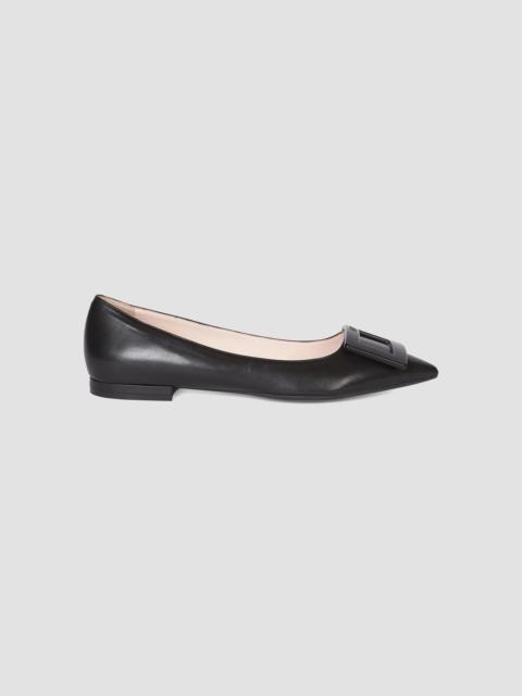 Roger Vivier Women's Gommettine Leather Flats - Black