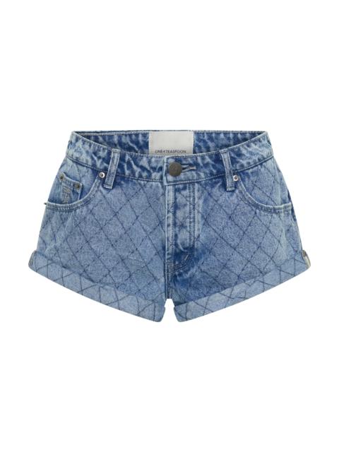 ONE TEASPOON Bandits Low Waist Denim Shorts - Harlequin Salty Dog