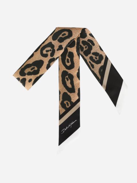 Dolce & Gabbana Leopard-print twill headscarf