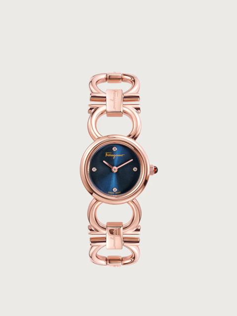 FERRAGAMO DOUBLE GANCINI ROUND WATCH