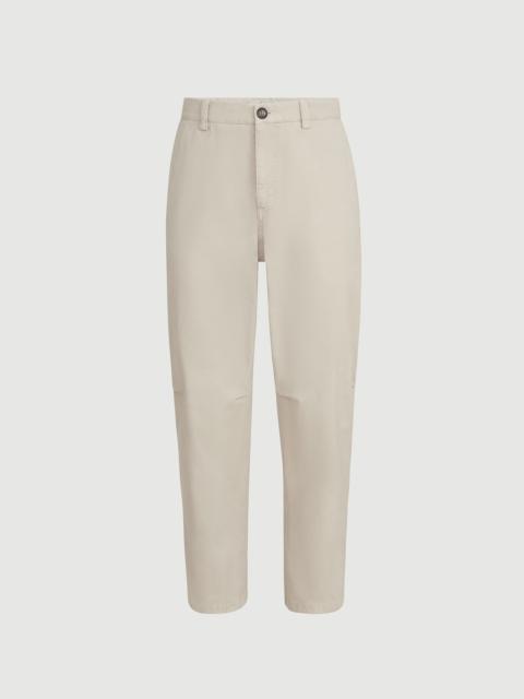 Brunello Cucinelli Garment-dyed trousers in peached cotton gabardine