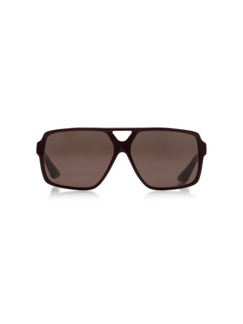 KHAITE Rectangle-Frame Acetate Sunglasses burgundy