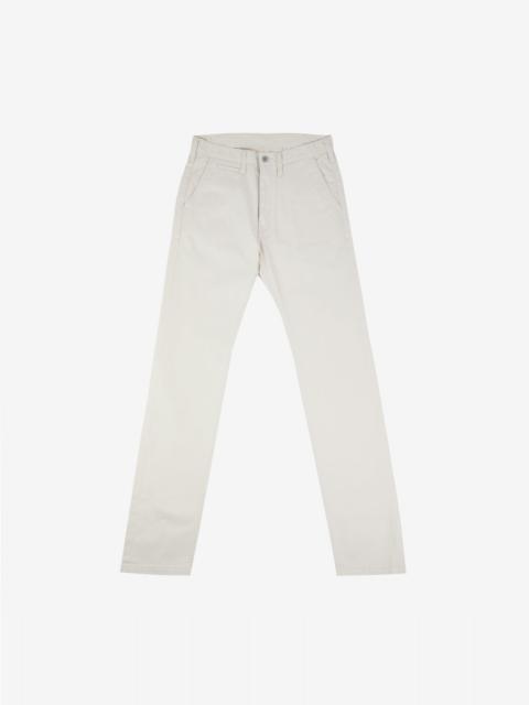 IH-727-IVO 9oz Mercerised Selvedge Cotton Medium/High Rise Tapered Chinos - Ivory