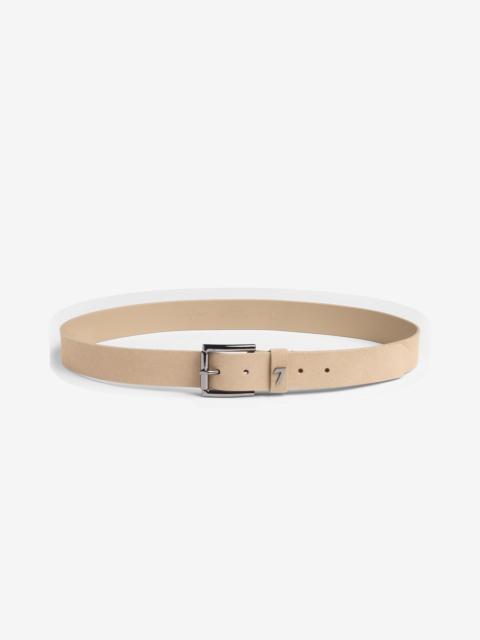 7 For All Mankind Classic Italian Suede Belt in Cream