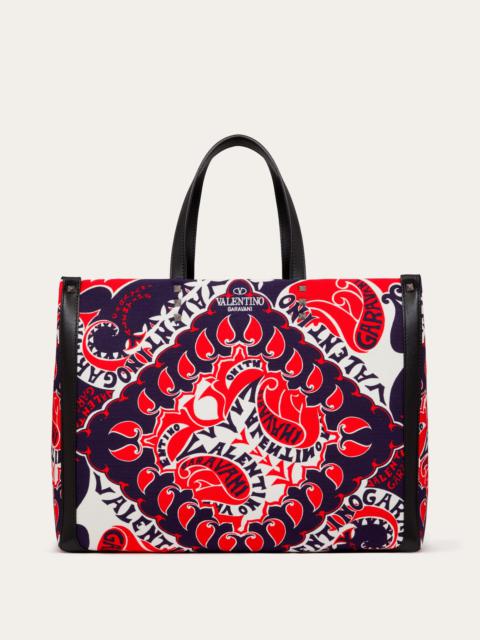 Valentino ARCHIVE MANIFESTO BANDANA MEDIUM CANVAS SHOPPER