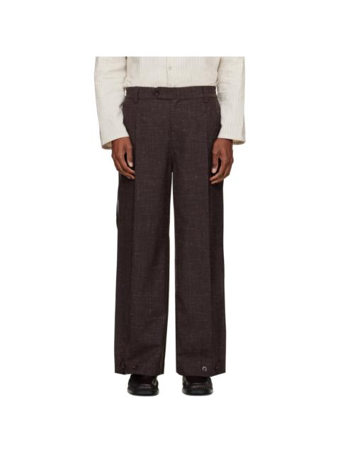 NULLUS Brown Layered Folded Trousers