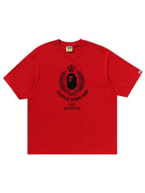 BAPE Crest College Logo Relaxed Fit Tee 'Red'