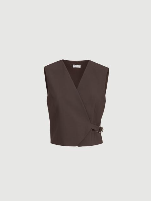 Brunello Cucinelli Tropical luxury wool vest with monili