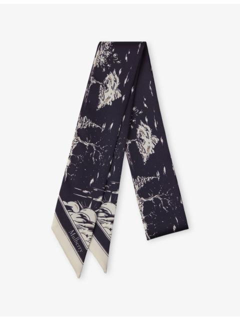 Mulberry British Park Skinny Woven Scarf