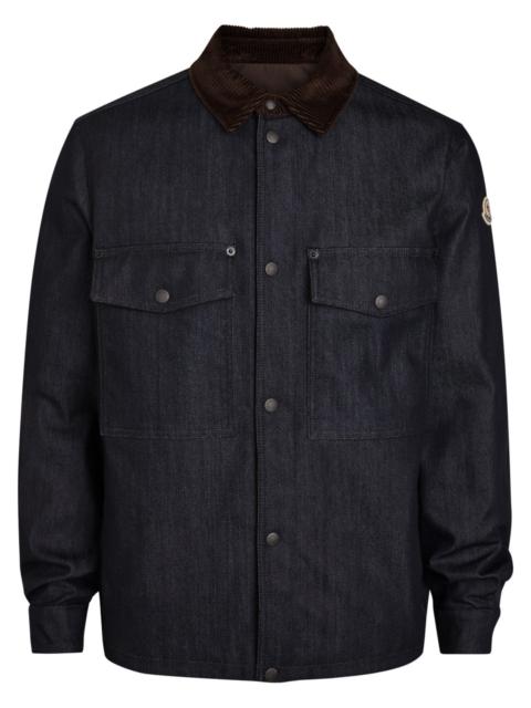 Moncler Moncler Corduroy-trimmed Denim Overshirt