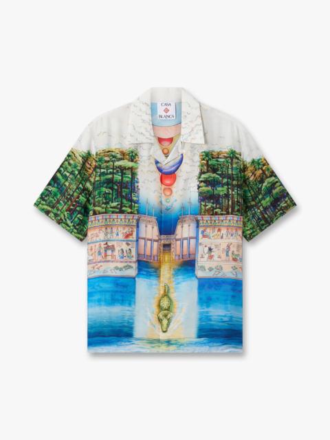 CASABLANCA Multicolour Trompe L'Oeil Short Sleeve Silk Shirt