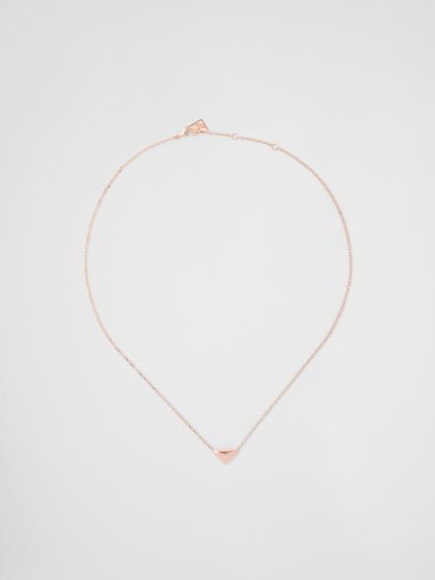 Prada Eternal Gold necklace in pink gold with nano triangle pendant