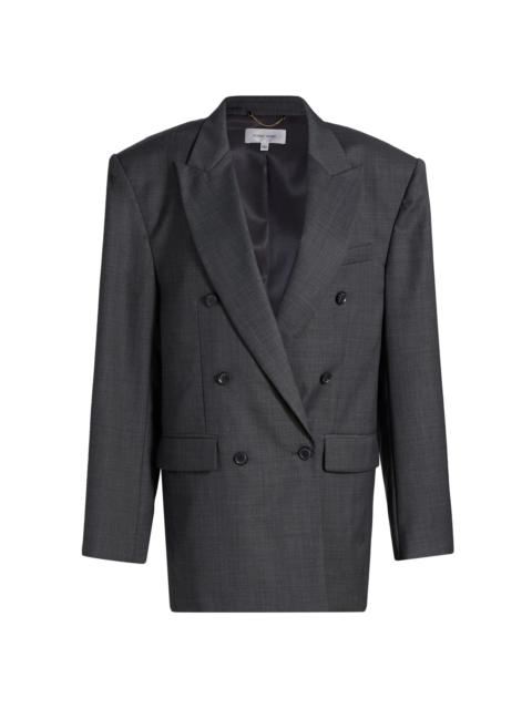 RONNY KOBO Women's 1988 Double-Breasted Wool-Blend Blazer - Dark Grey
