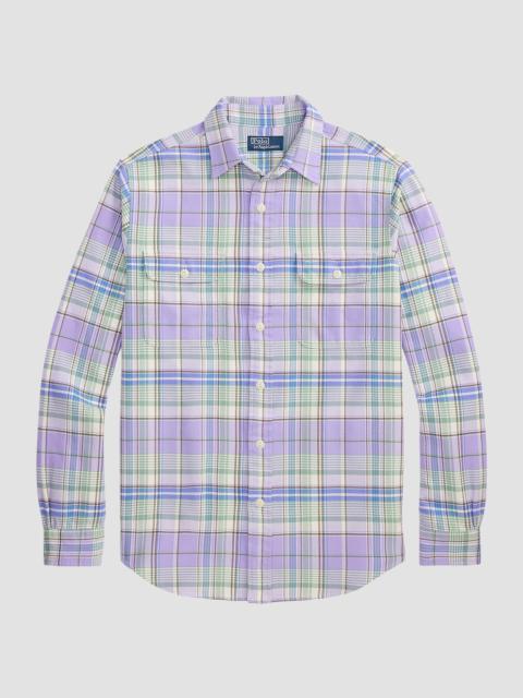 Polo Ralph Lauren Men's Plaid Flannel Pocket Shirt - Lavender Green Multi