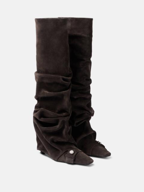 THE ATTICO Juno 95 suede knee-high boots