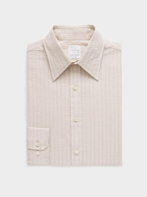 TODD SNYDER Seersucker Long Point Collar Dress Shirt