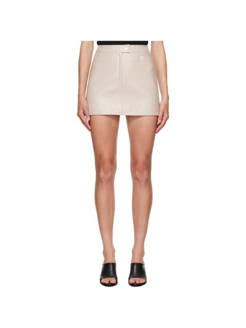 courrèges Beige Reedition Vinyl Miniskirt