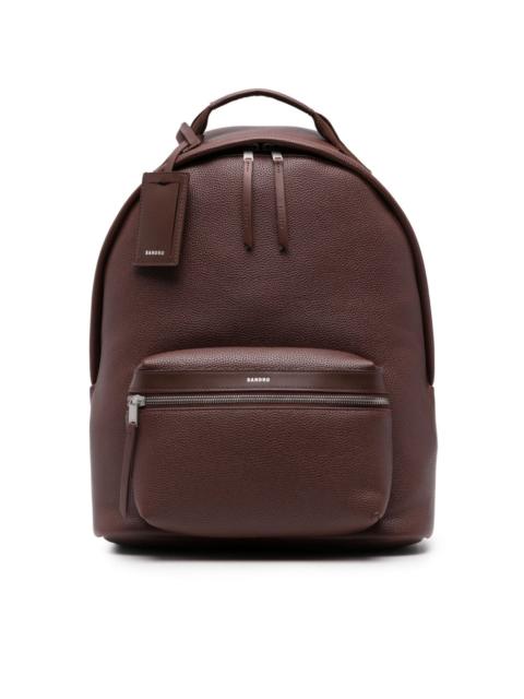 Sandro coated-finish zipped backpack