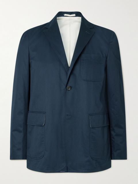 Unstructured Cotton-Twill Blazer Navy