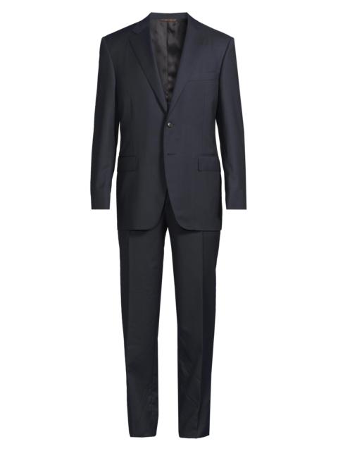 Canali Men's Siena Two-Button Wool Regular-Fit Suit - Dark Blue