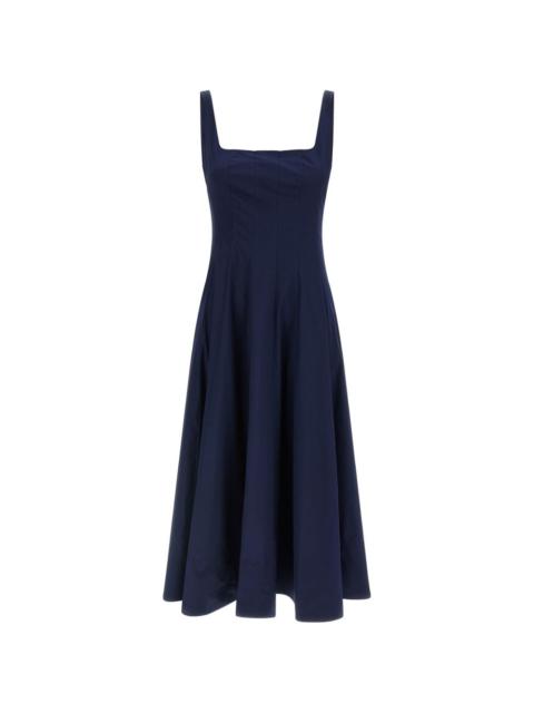 STAUD corset panel midi dress