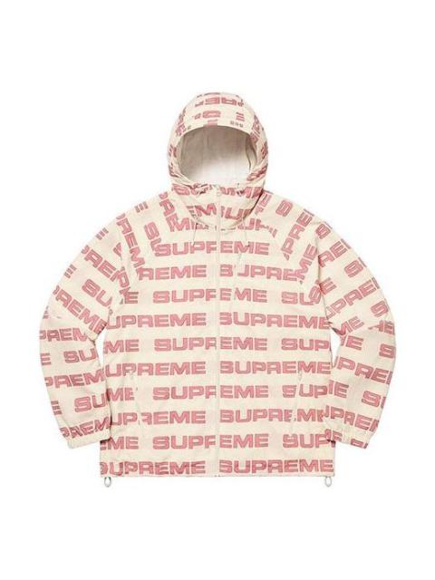 Supreme Logo Ripstop Hooded Track Jacket 'White Pink' SUP-FW21-106