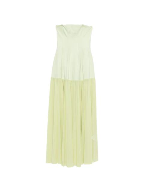 SIMKHAI pleated strapless maxi dress