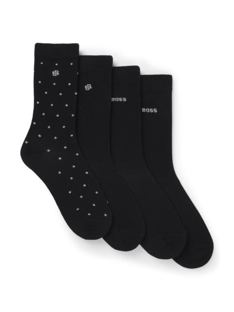 BOSS FOUR-PACK OF REGULAR-LENGTH SOCKS WITH LOGO DETAILS