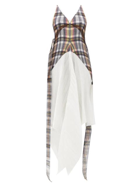 Burberry Handkerchief-hem check plissé dress