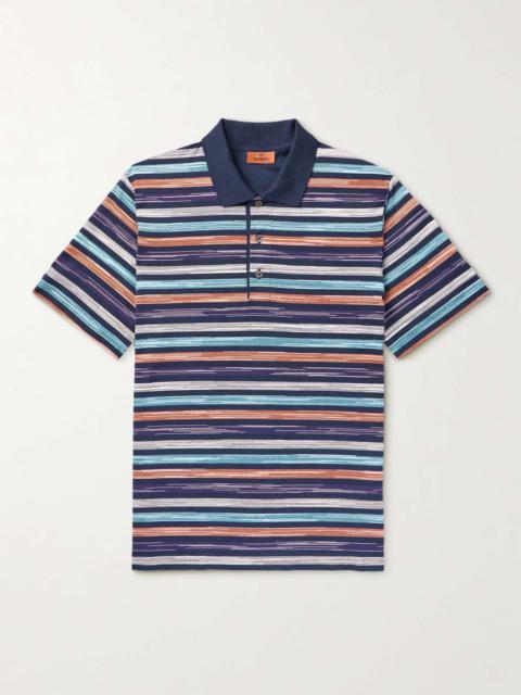 Missoni Space-Dyed Striped Cotton Polo Shirt