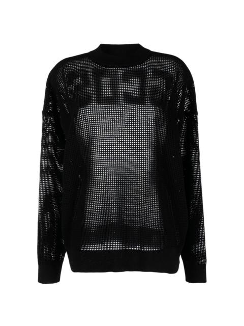 GCDS fully-perforated logo jumper