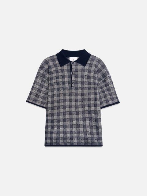 The Elder Statesman SUPERLIGHT PLAID SHORT SLEEVE POLO